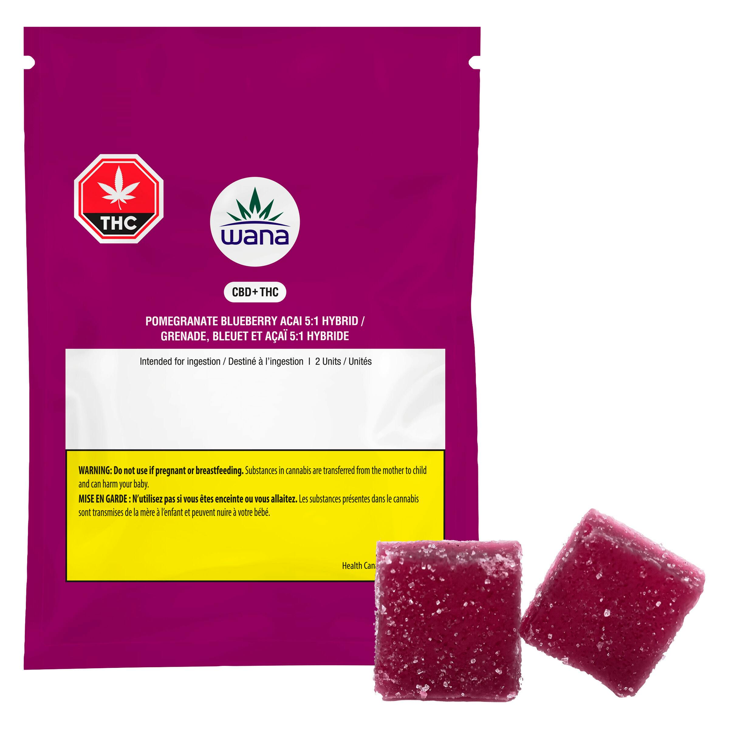 Wana - pomegranate blueberry acai 5:1 hybrid - 2 pack