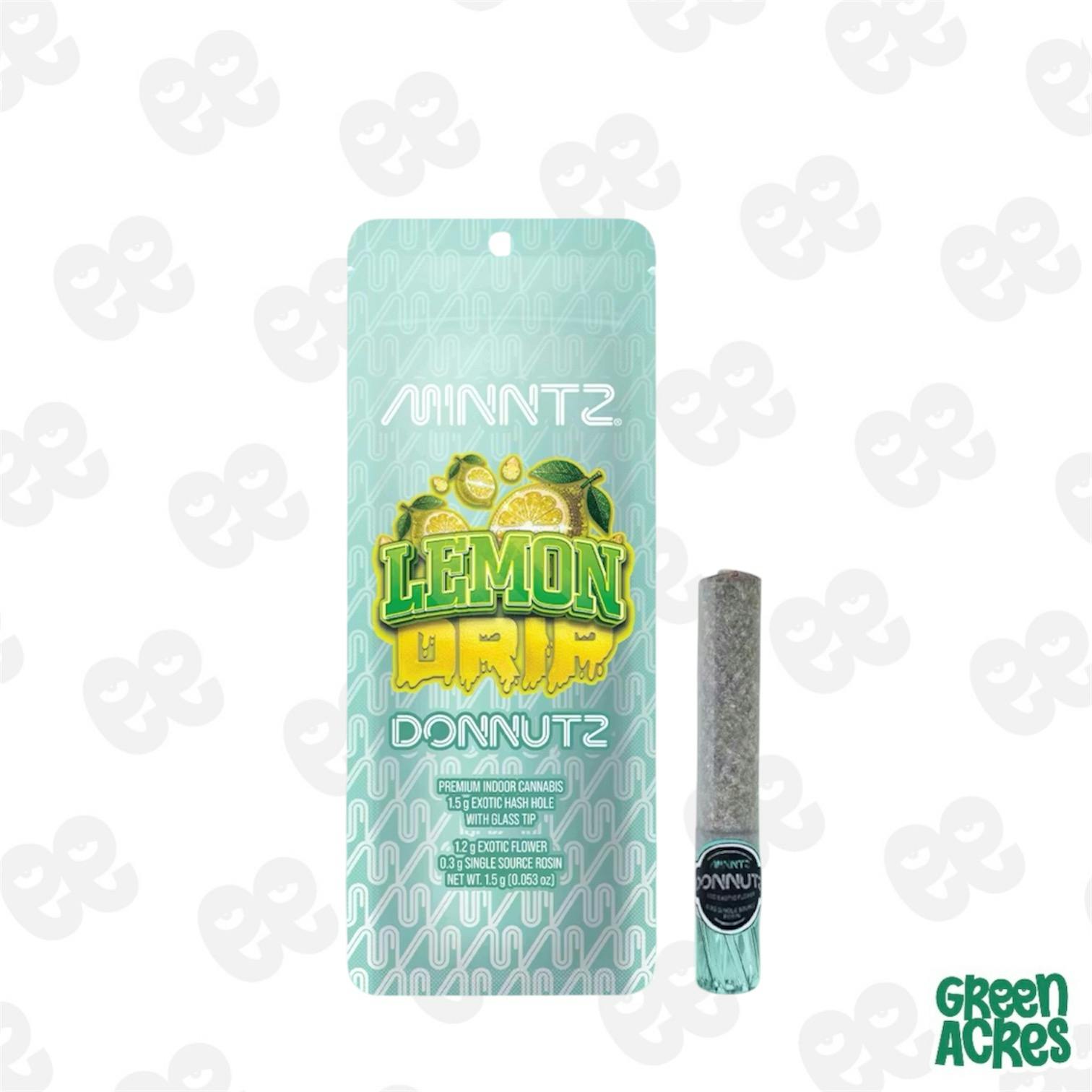 Minntz: Lemon Drip 1.5G Infused Donnutz Pre-Roll | Green Acres