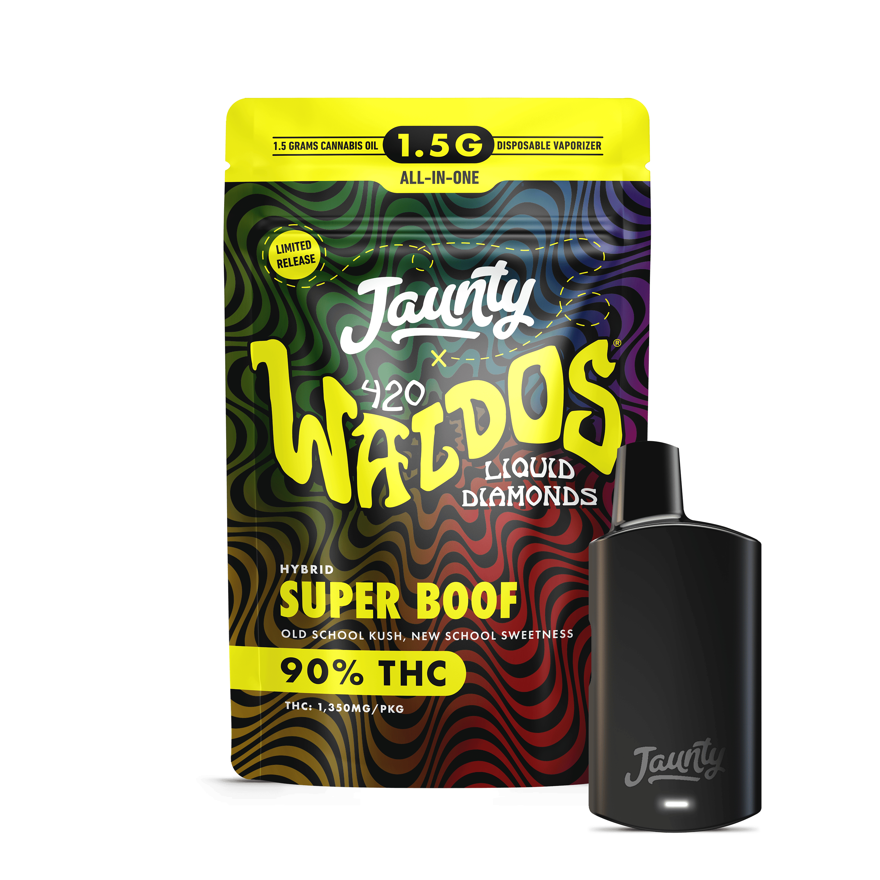Jaunty x 420 Waldos Super Boof 1.5g Liquid Diamonds Palm Vape