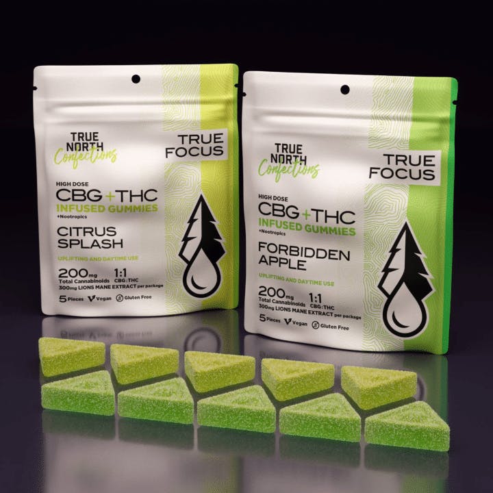 Product: True North Confections | Citrus Splash 1:1 THC:CBG | 100mg:100mg