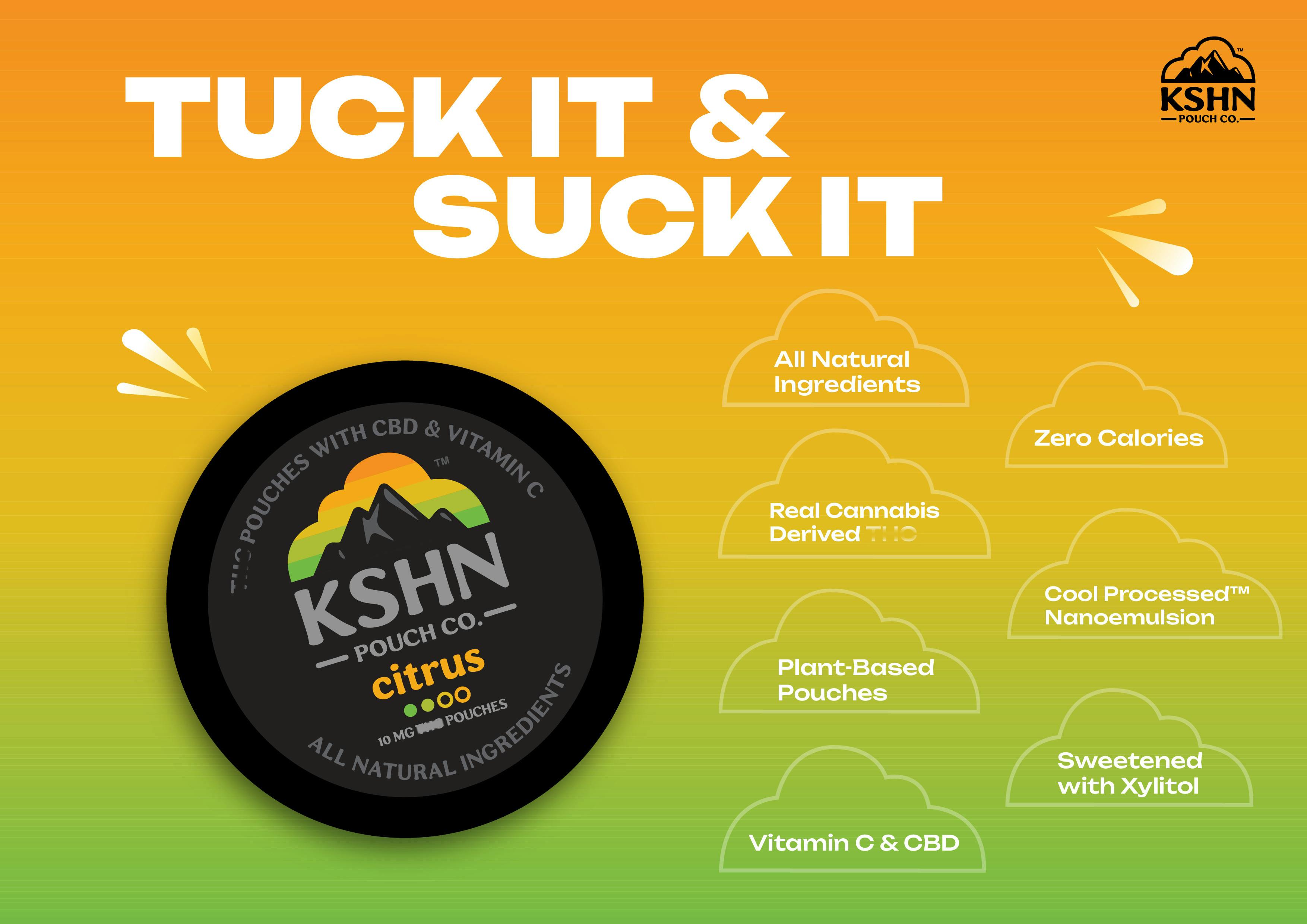 Product: Citrus | THC Pouches | 10mg x 20pk | KSHN