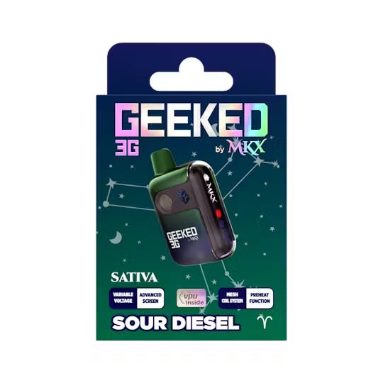 Buy Geeked By MKX - 3g Disposable - Sour Diesel - Sativa