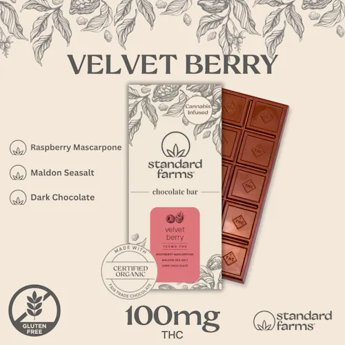 Velvet Berry Chocolate Bar 10pc | 100mg-1