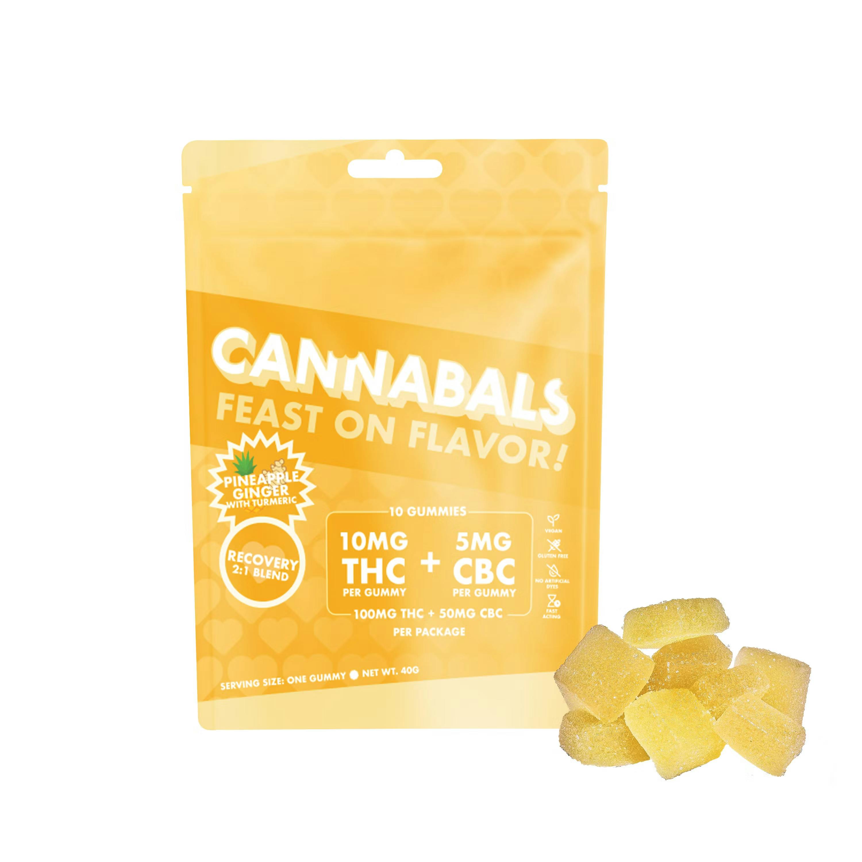 Cannabals | Pineapple Ginger | Recovery THC:CBC | 100mg | 10ct