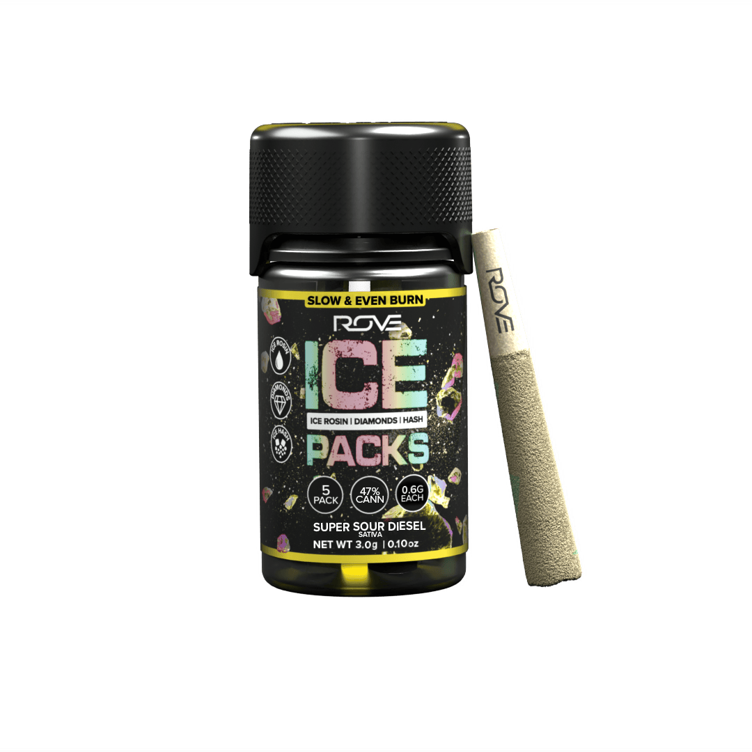 Super Sour Diesel | Infused Ice Packs (Rosin, Hash, and Diamonds) | 5x 0.6g Rove