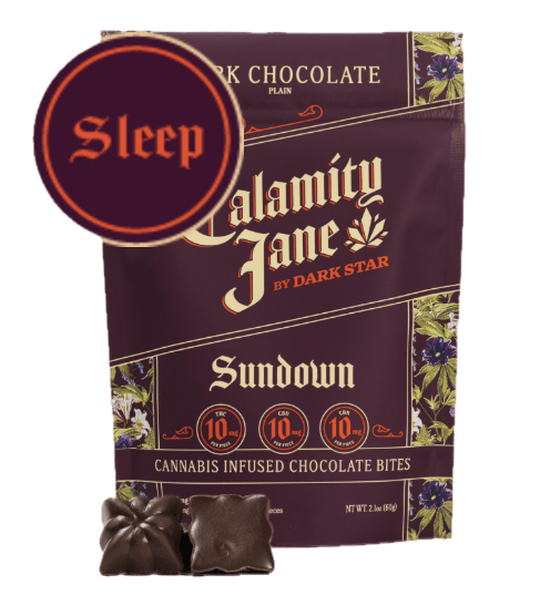 Product Calamity Jane | Dark Chocolate Sundown (I) | 100mg THC: 100mg CBD: 100mg CBN | Dark Star