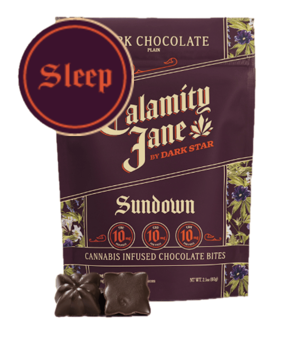 Product Calamity Jane | Dark Chocolate Sundown (I) | 100mg THC: 100mg CBD: 100mg CBN | Dark Star