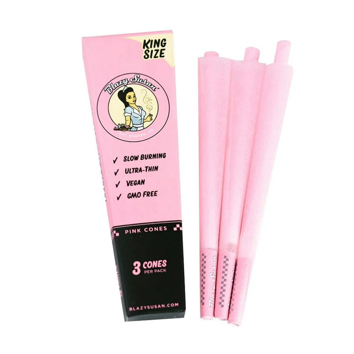 Photo of Blazy Susan | Pink Paper Cones | King Size (3PK)
