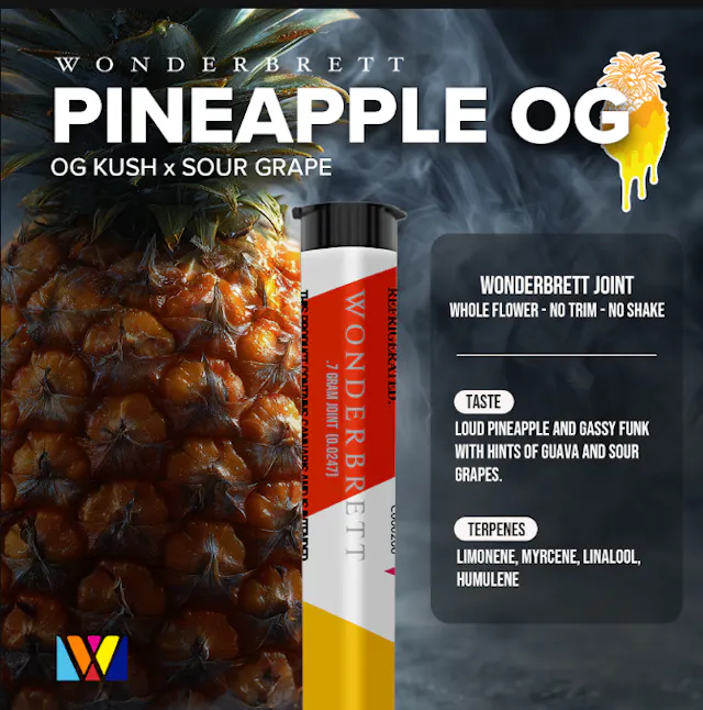 Wonderbrett Pre-Roll Pineapple OG .7g (indica hybrid, singles)