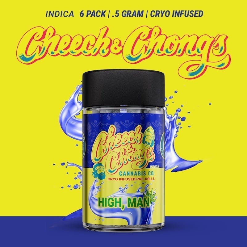 Product: CHEECH & CHONG | HIGH, MAN | CRYO INFUSED PRE-ROLLS | 6 x 3G | INDICA