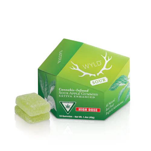 200mg | Sour Apple Sativa Enhanced Gummies-1