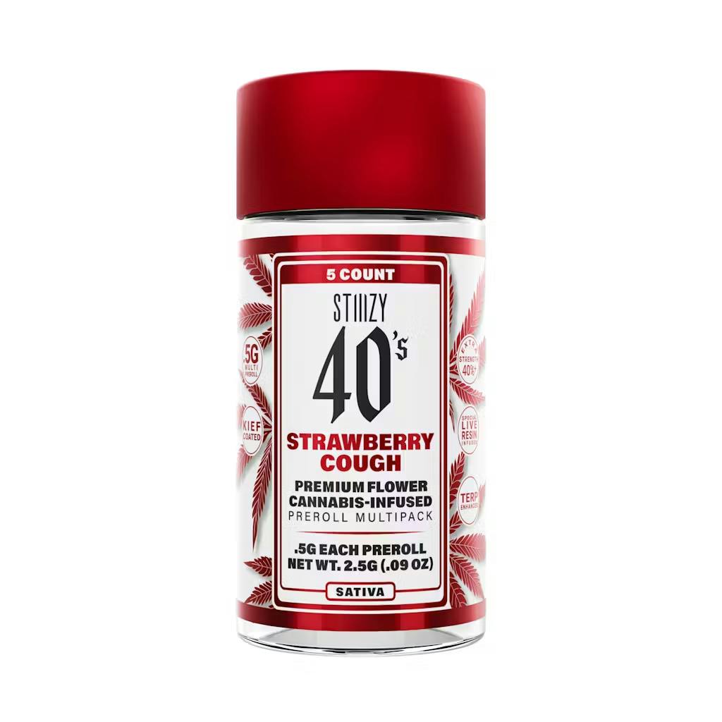 Stiiizy - 5 Pack .5g Infused Prerolls - Strawberry Cough