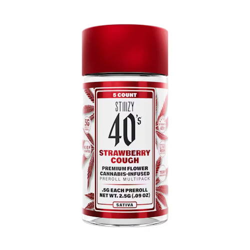 Stiiizy - 5 Pack .5g Infused Prerolls - Strawberry Cough