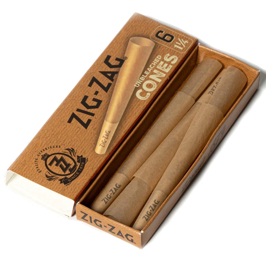 入手困難　cigar adhesive stoned reset CDセット TP ZIG ZAG UNBLEACHED 1 1/4 PRE ROLLED CONES 6 PACK | Inspired