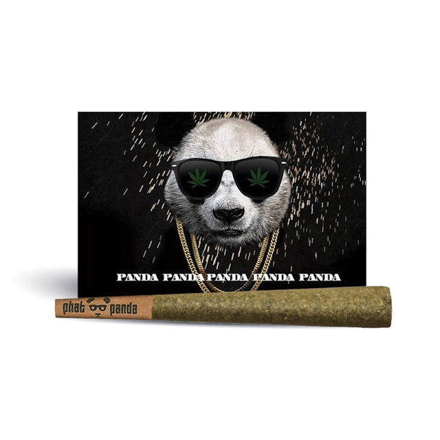 One gram of Phat Panda's flower pre-rolled and ready to smoke whenever the time is right. Light one up with the Panda.
