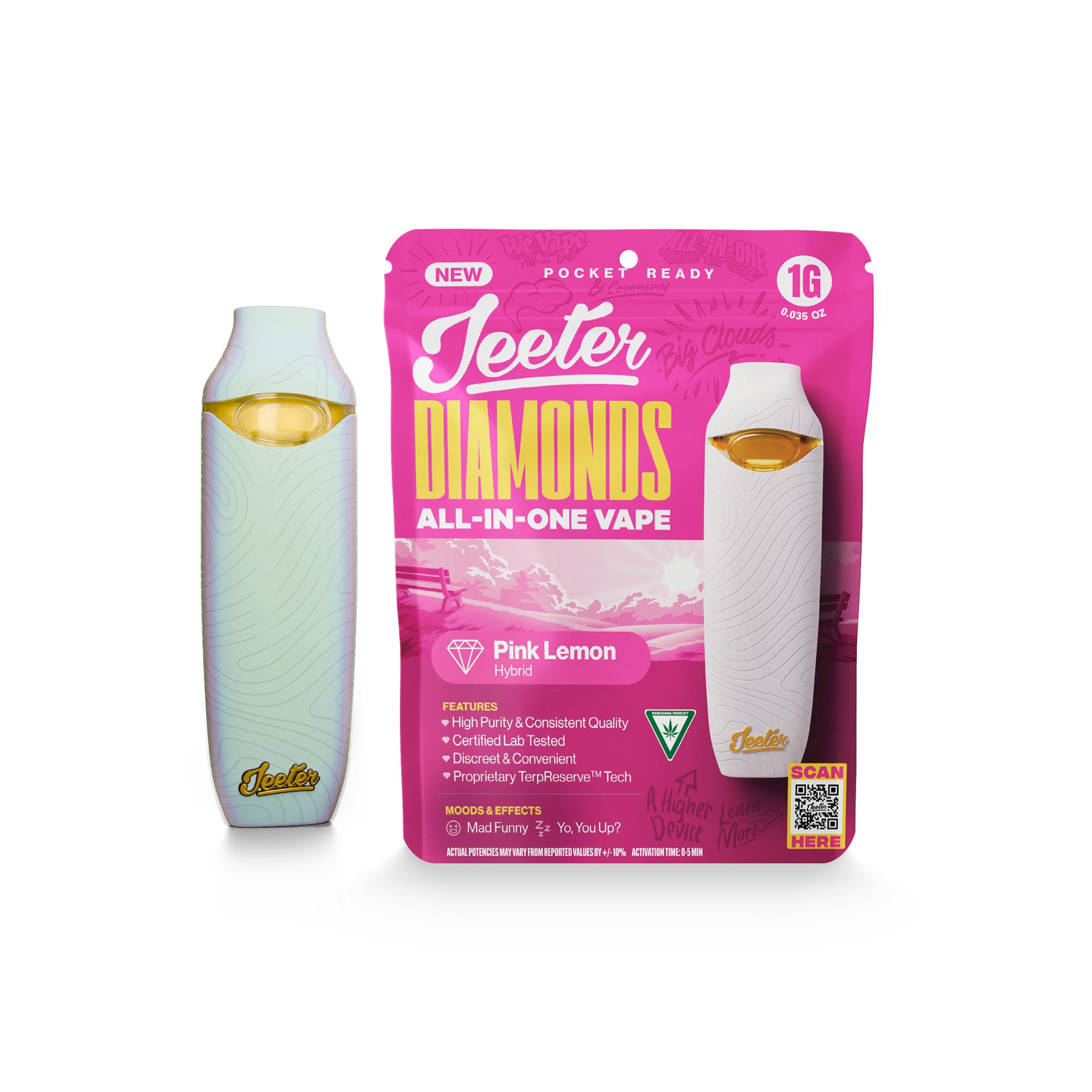 Product: Jeeter | Pink Lemon | Liquid Diamonds Disposable | 1g | Hybrid