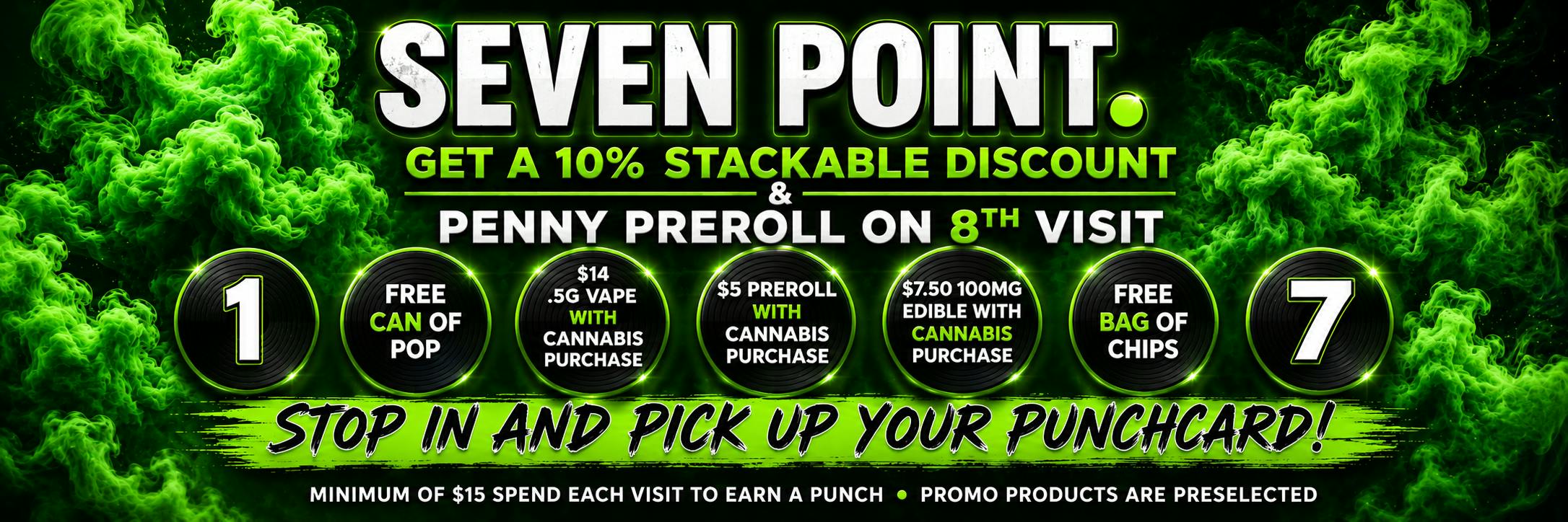 PICK UP YOUR PUNCHCARD TODAY AT SEVEN POINT.
