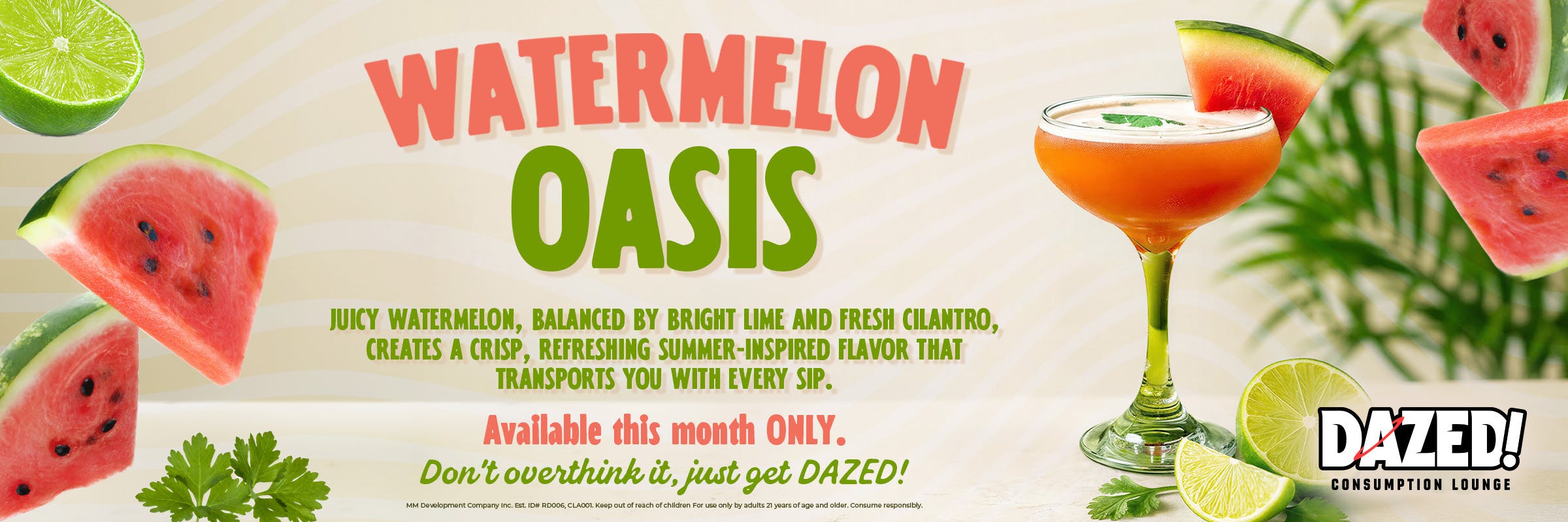 DAZED! August Cocktail of the month watermelon oasis