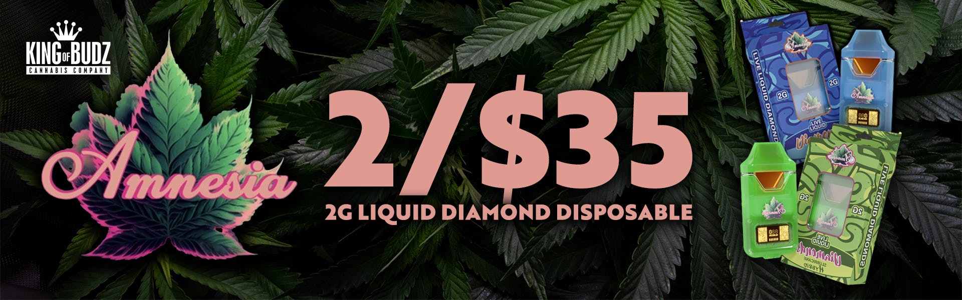 Amnesia - 2g Liquid Diamond Disposable - 2/$35