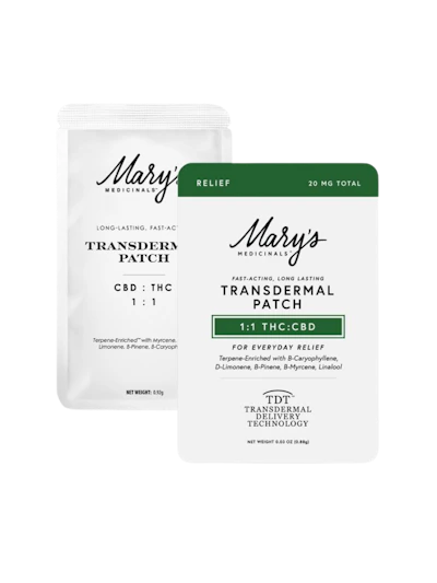 Mary's Medicinals - 10mgCBD:10mgTHC Patch - Relief