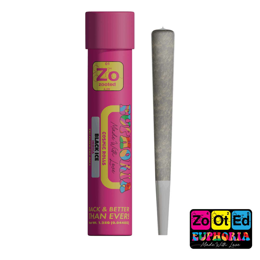 Product: ZOOTED | BLACK ICE | INFUSED PRE-ROLL INDICA