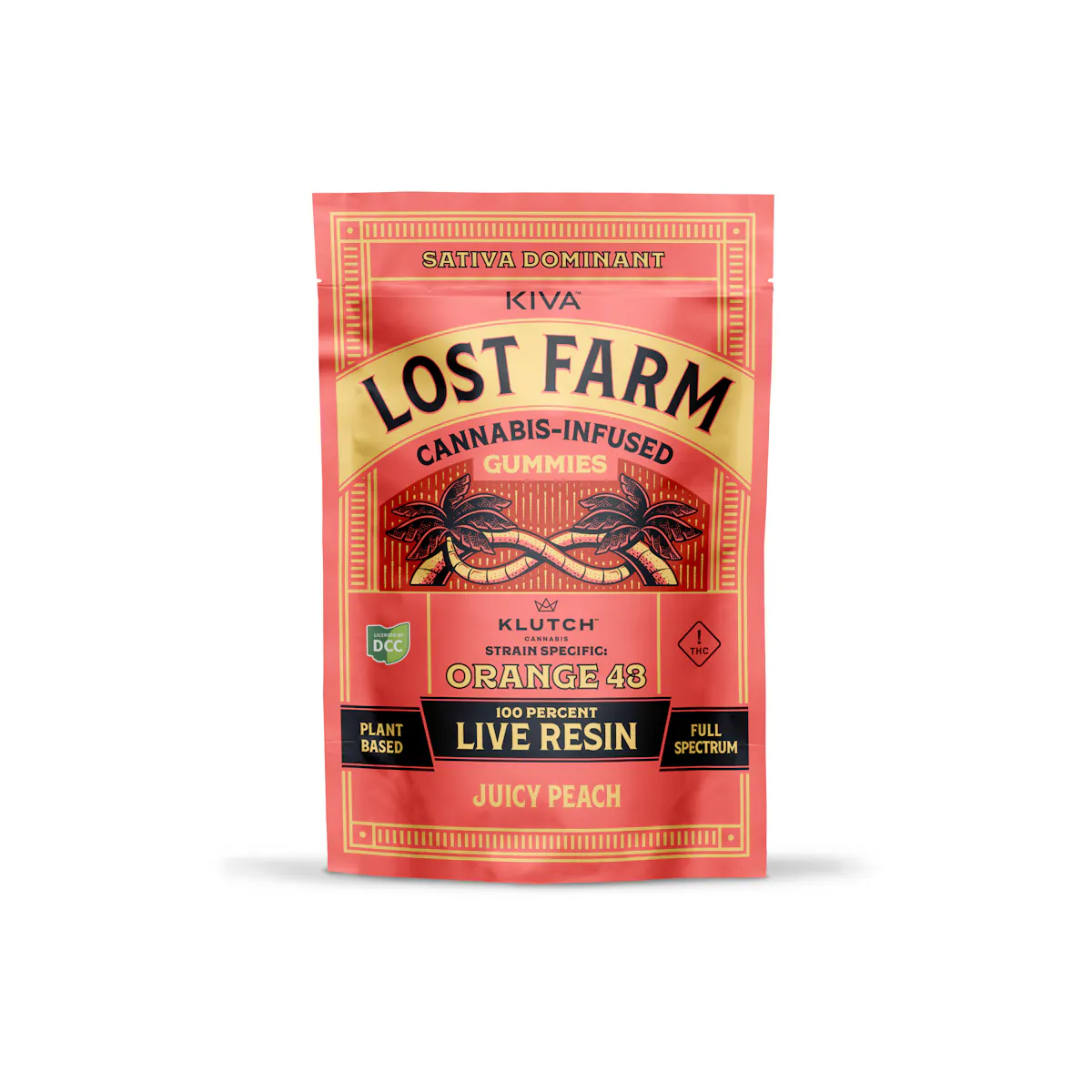 Lost Farm Orange 43 Juicy Peach Live Resin Gummies 10pk Edibles