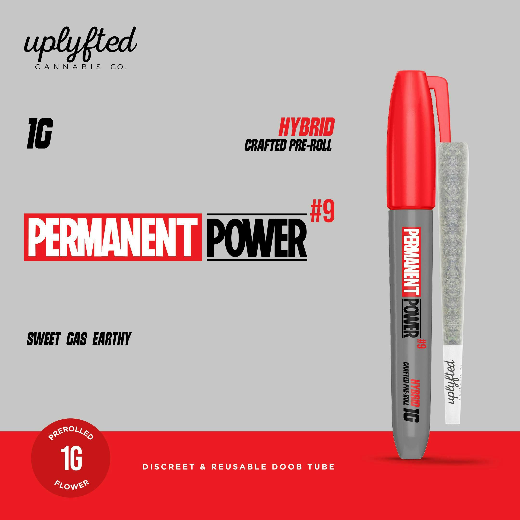 Uplyfted Cannabis Co. UPLYFTED | PERMANENT POWER #9 | PRE-ROLL HYBRID — PRE_ROLLS