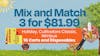 3 for $81.99 - Mix and Match Holiday, Cultivators Classic, Nimbus - 1G Cart