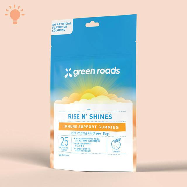 Accessories CBD Edible Gummies Green Roads Rise N Shines Immune Support