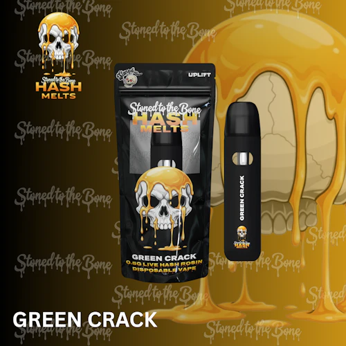 Stoned to the Bone - .5g Live Rosin Disposable - Green Crack