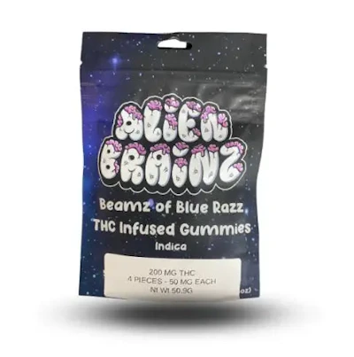 Alien Brainz - 200mg Gummies - Beamz of Blue Razz
