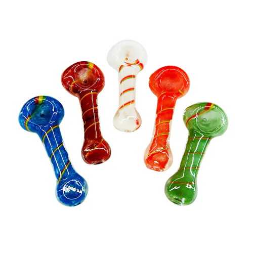 3.5′ Hand Pipe Color Fir Glass with Rasta Swirling Lines-active