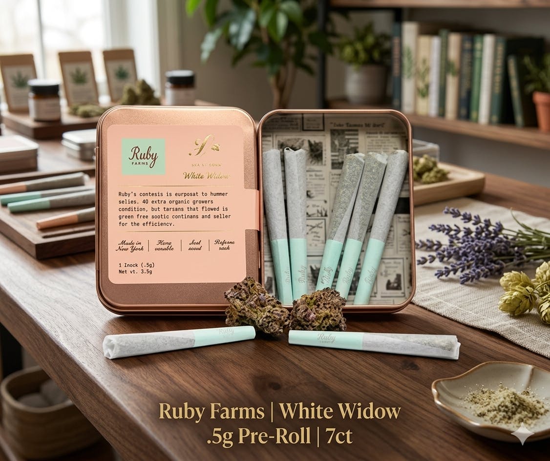 Product Ruby Farms | White Widow | .5g Pre-Roll | 7ct