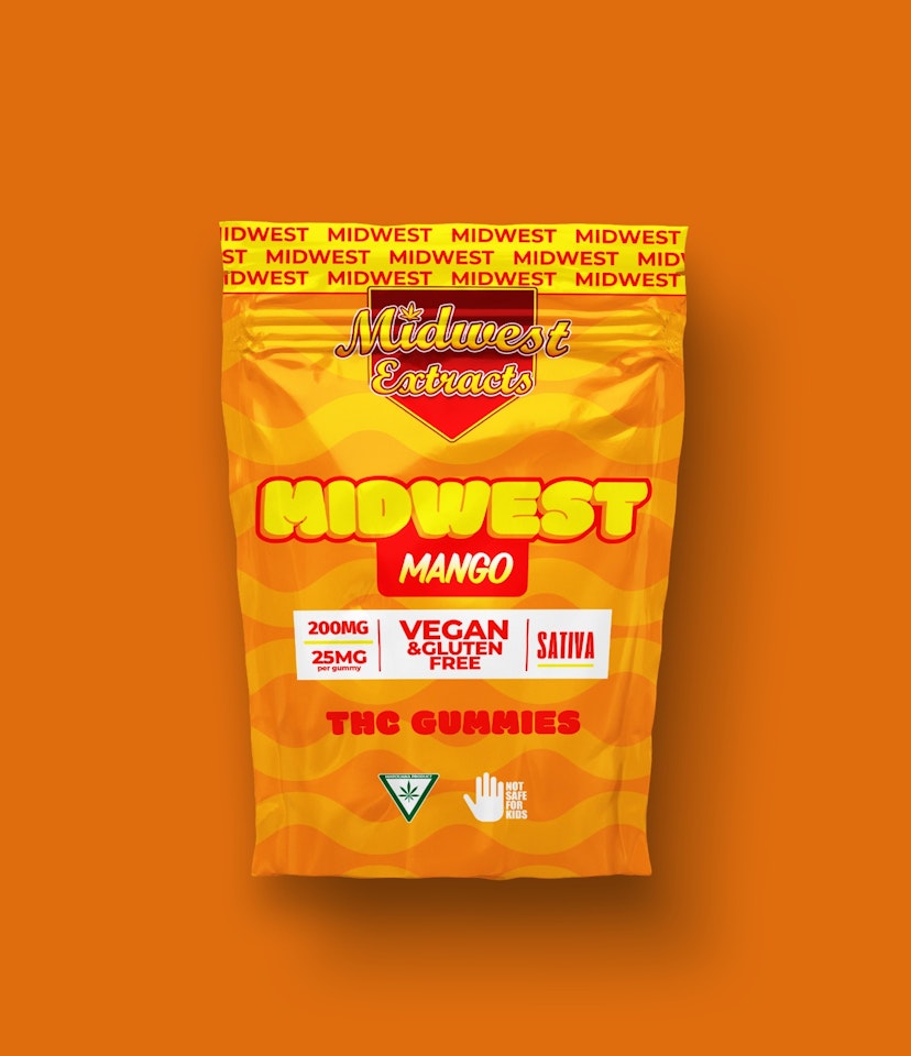 Midwest Extracts | 200mg Gummies | Mango