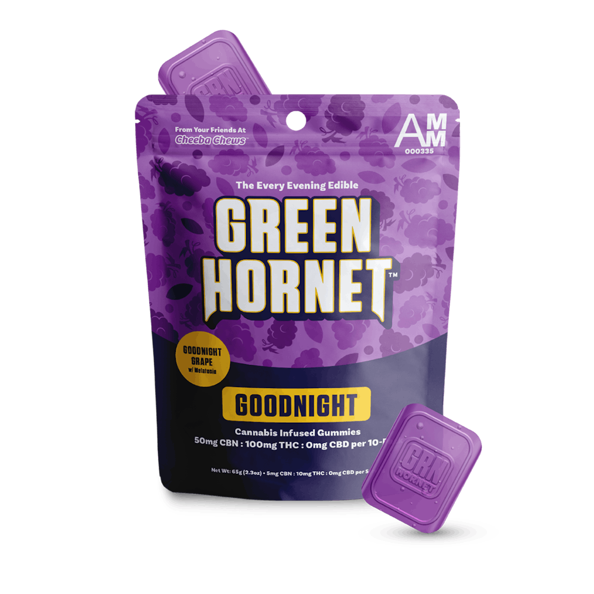 Image of Good Night Grape | 100mg Green Hornet Gummies | Cheeba