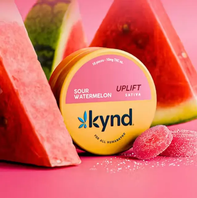 Kynd Gummies - Uplift Sour Watermelon 10pk/100mg (sativa, 2.8g)