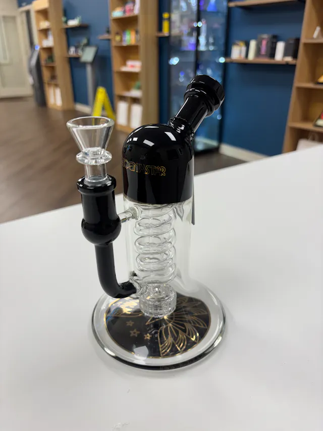 Glass Phoenix Star Matrix Coil Bubbler Black (glassware)