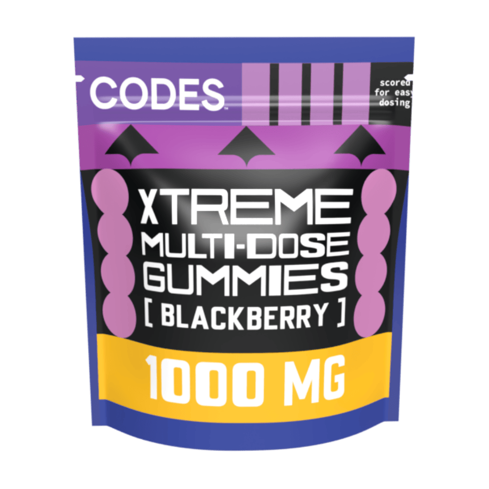 Codes: Xtreme Gummies | Blackberry | 1000mg | 10pk | GDF