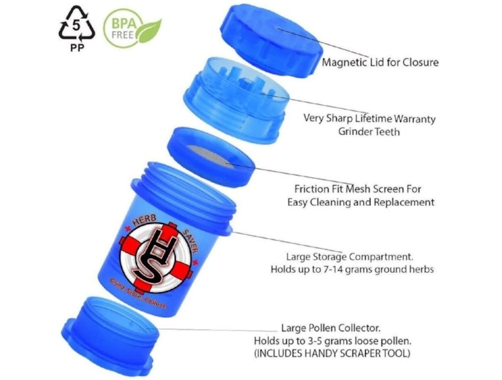 Product NC Storage Grinder - 2.5" HerbSaver (Assorted Colors)