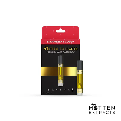 Strawberry Cough Cartridge | 1g - CARTRIDGES by Mitten Extracts at King of Budz