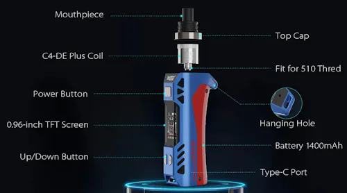 Yocan Cylo | Pro Adjustable Battery w/ OLED | White+Black-1