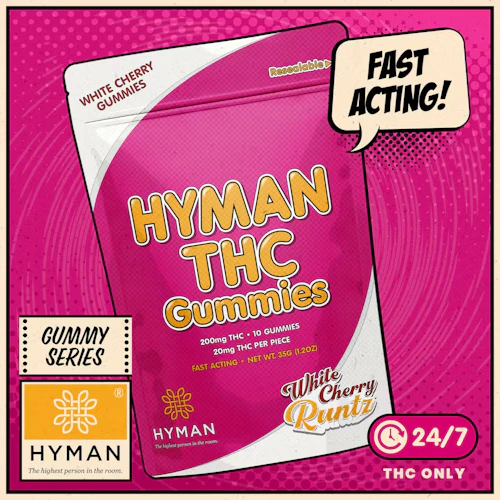 Hyman - 200mg Gummies - White Cherry Runtz (All Day)