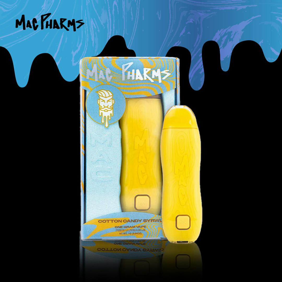 Product: Mac Pharms | Disposable Vape - 1g - Cotton Candy Syrwl