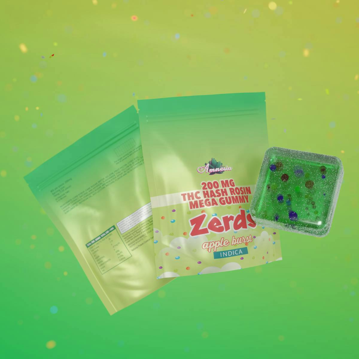 AMNESIA AMNESIA | APPLE BURST (ZERDS) | HASH ROSIN GUMMY | 1PK | INDICA — EDIBLES