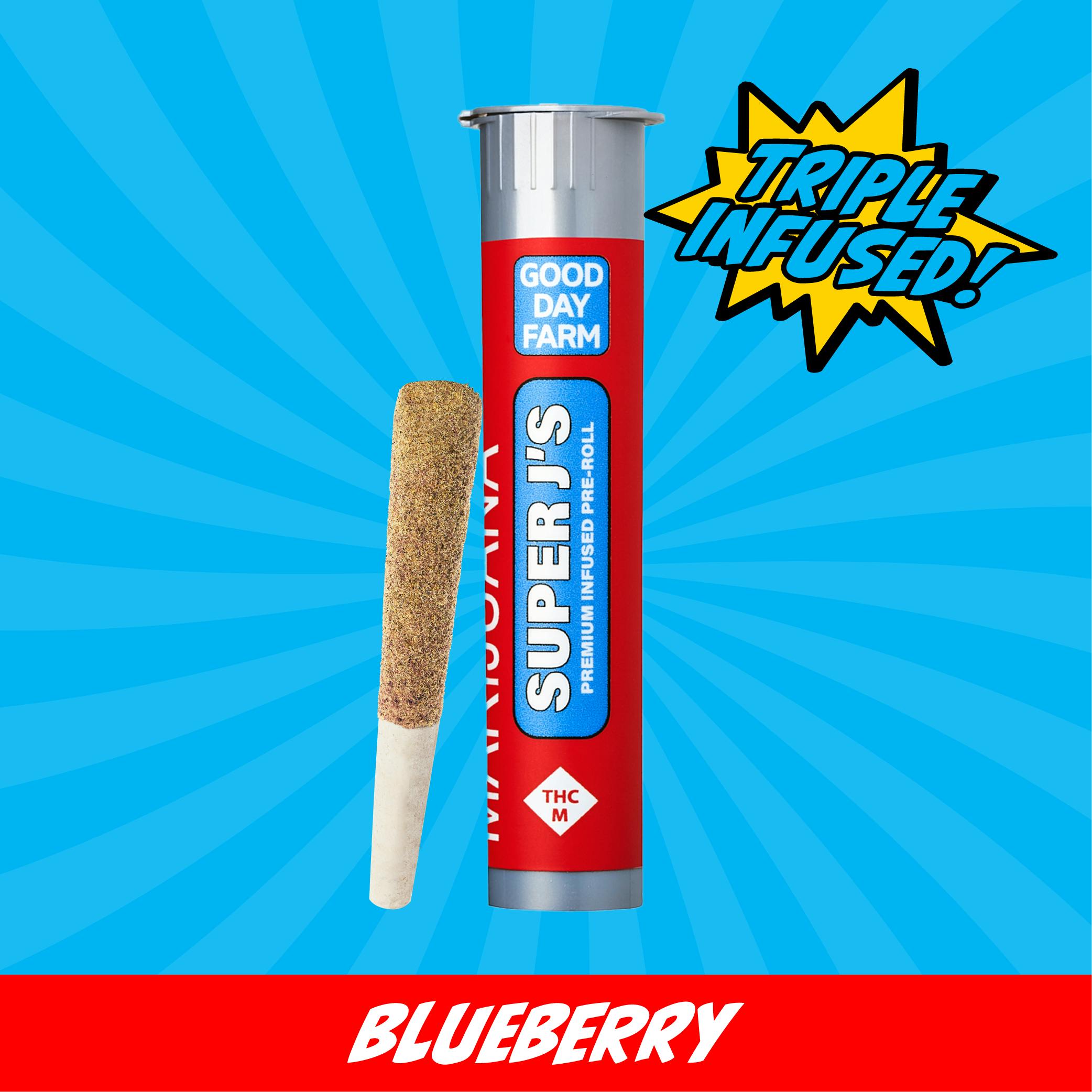 GDF: Infused Pre-Roll | Blueberry x OZ Kush Bx2 | Super J's | 1g