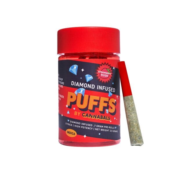Cannabals - Strawberry Kush Puffs - Diamond Infused Pre-Rolls - 7pk image 0