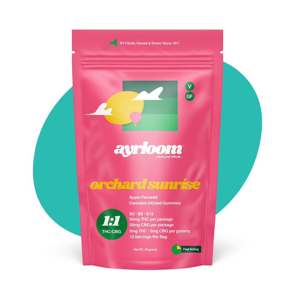 Ayrloom 1:1 THC: CBG Gummies 10pk Orchard Sunrise - 5mg each-0