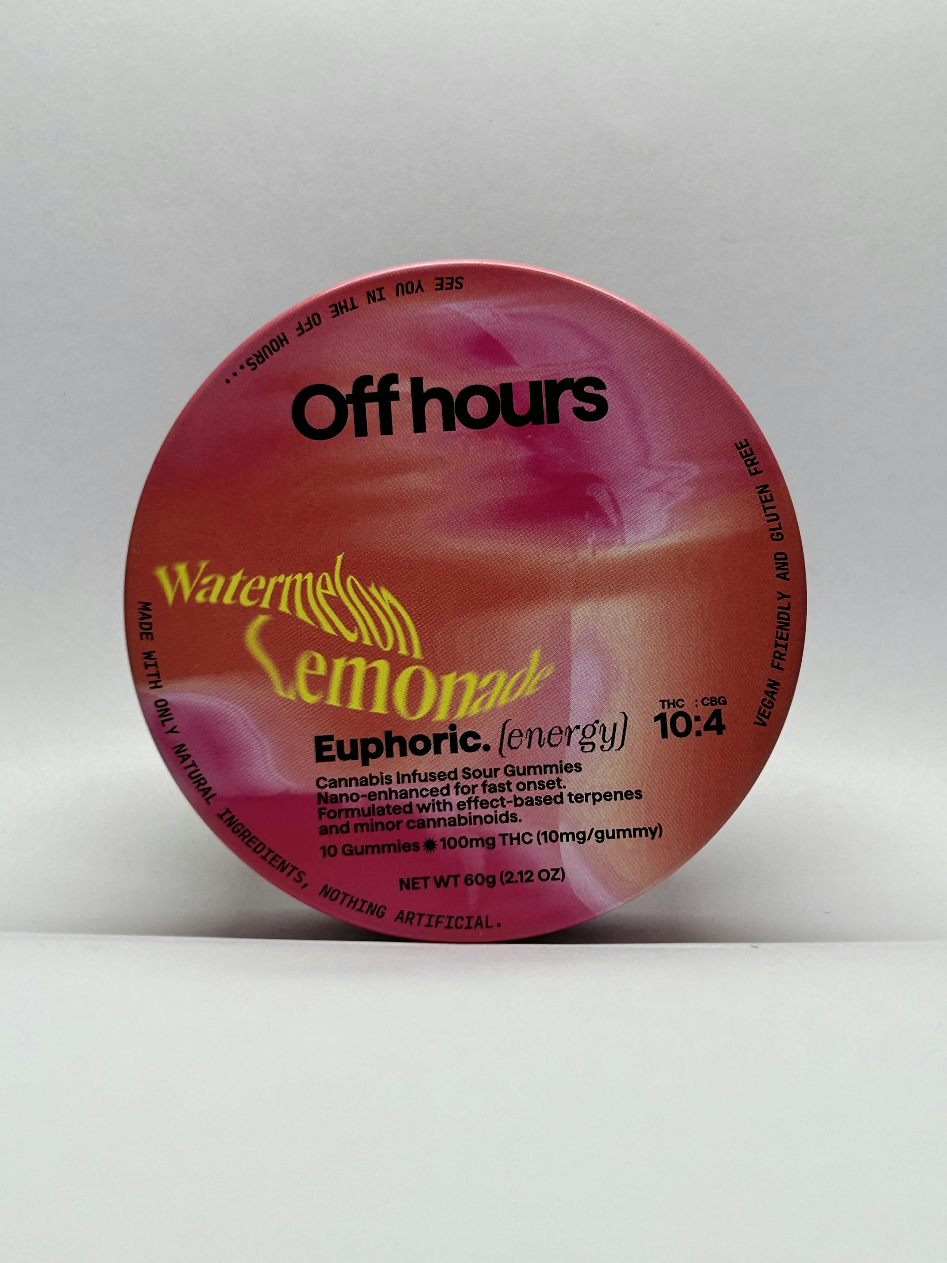 Photo of Off Hours – Watermelon Lemonade Euphoric Gummies – 10mg