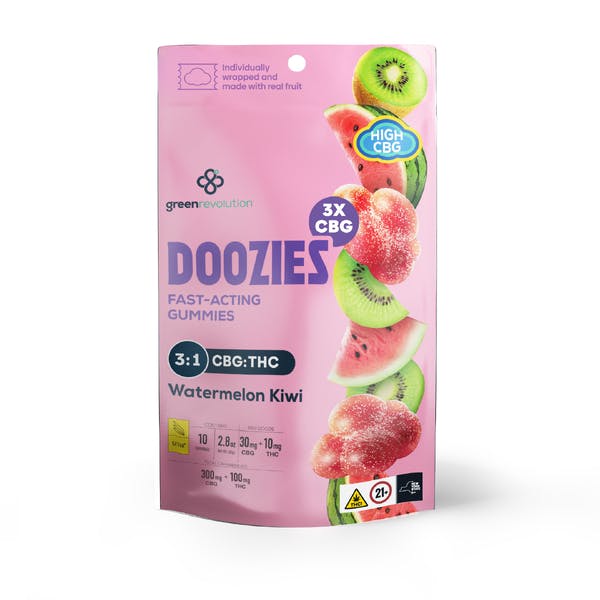 Green Revolution | Doozies | Watermelon Kiwi | 3:1 CBG THC Green Revolution