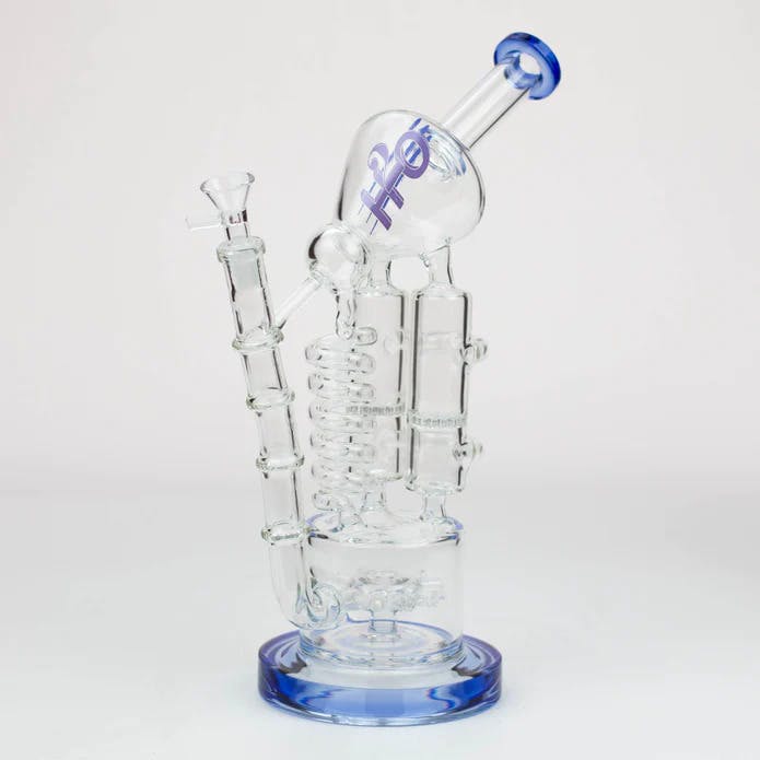H2O - 12" Coil Glass water recycle bong - Violet